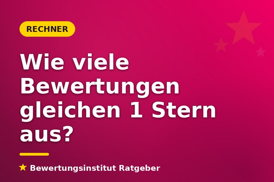 Illustration eines Sterne-Durchschnitts mit Rechenbeispiel zum Ausgleich einer 1-Stern-Bewertung
